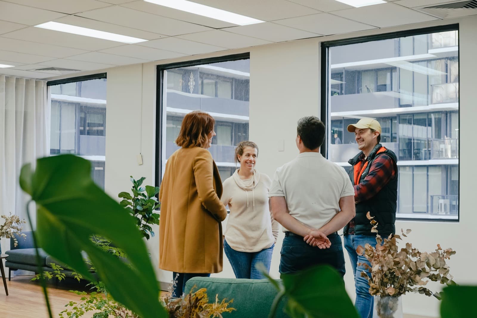 People working together in an open space